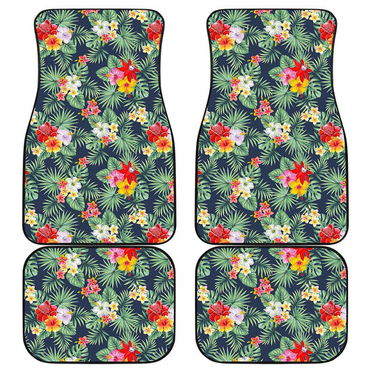 Summer Tropical Hawaii Pattern Print Front and Back Car Floor Mats