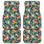 Summer Tropical Hawaii Pattern Print Front and Back Car Floor Mats