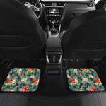 Summer Tropical Hawaii Pattern Print Front and Back Car Floor Mats
