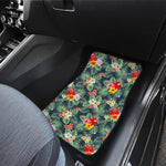 Summer Tropical Hawaii Pattern Print Front and Back Car Floor Mats