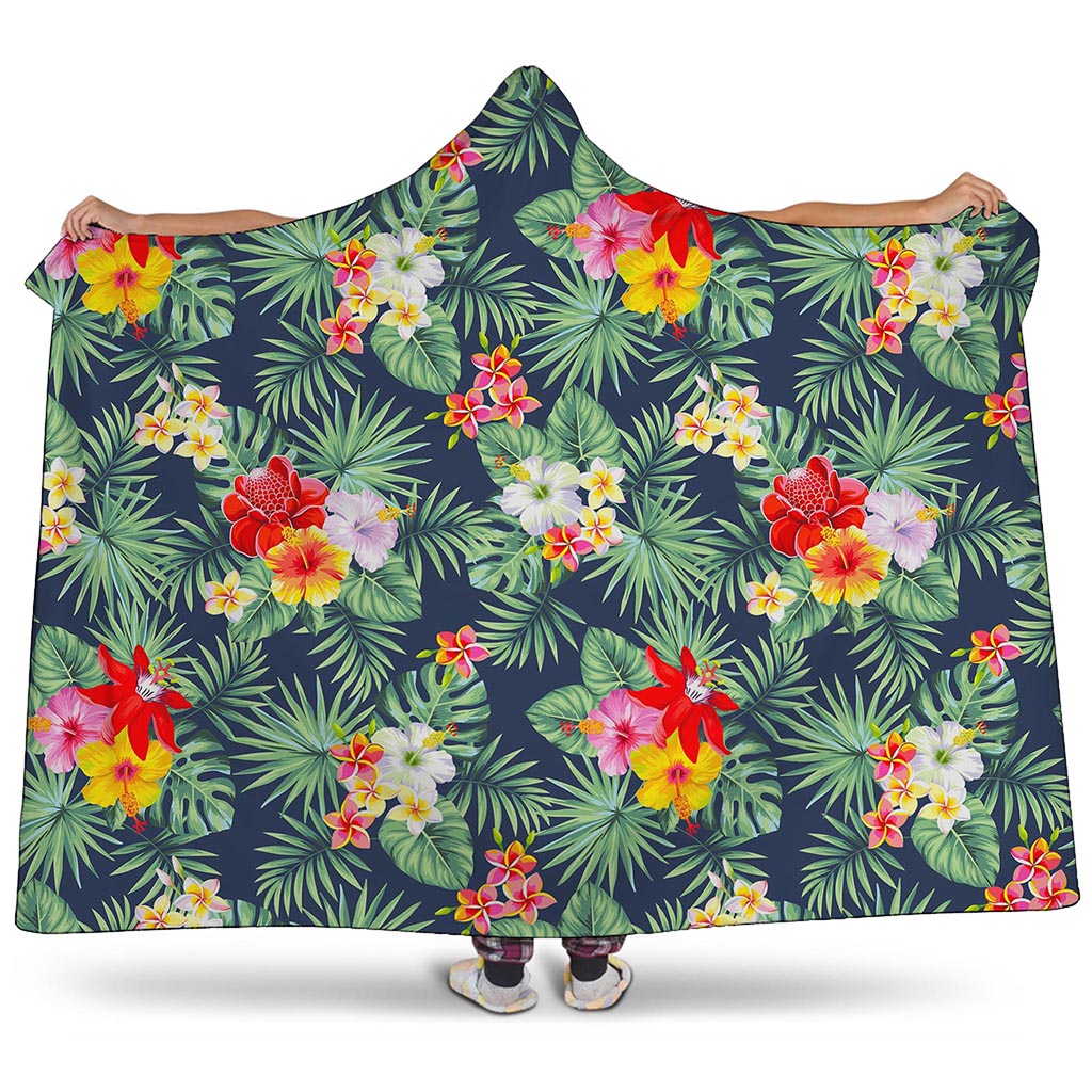 Summer Tropical Hawaii Pattern Print Hooded Blanket