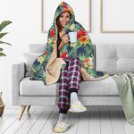 Summer Tropical Hawaii Pattern Print Hooded Blanket