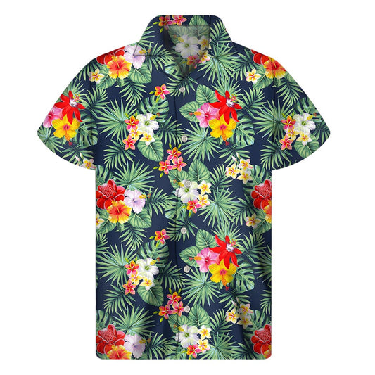 Summer Tropical Hawaii Pattern Print Men's Short Sleeve Shirt
