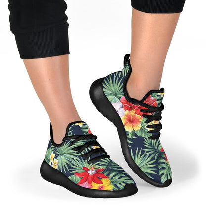 Summer Tropical Hawaii Pattern Print Mesh Knit Shoes GearFrost