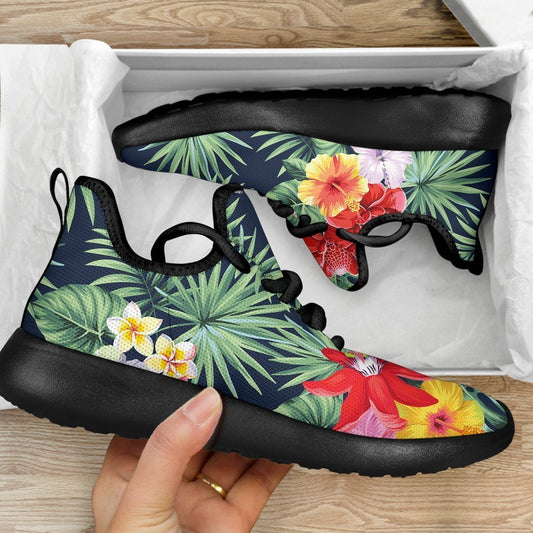 Summer Tropical Hawaii Pattern Print Mesh Knit Shoes GearFrost