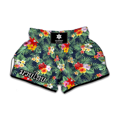 Summer Tropical Hawaii Pattern Print Muay Thai Boxing Shorts