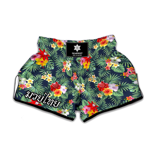 Summer Tropical Hawaii Pattern Print Muay Thai Boxing Shorts