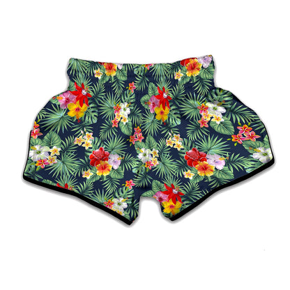 Summer Tropical Hawaii Pattern Print Muay Thai Boxing Shorts