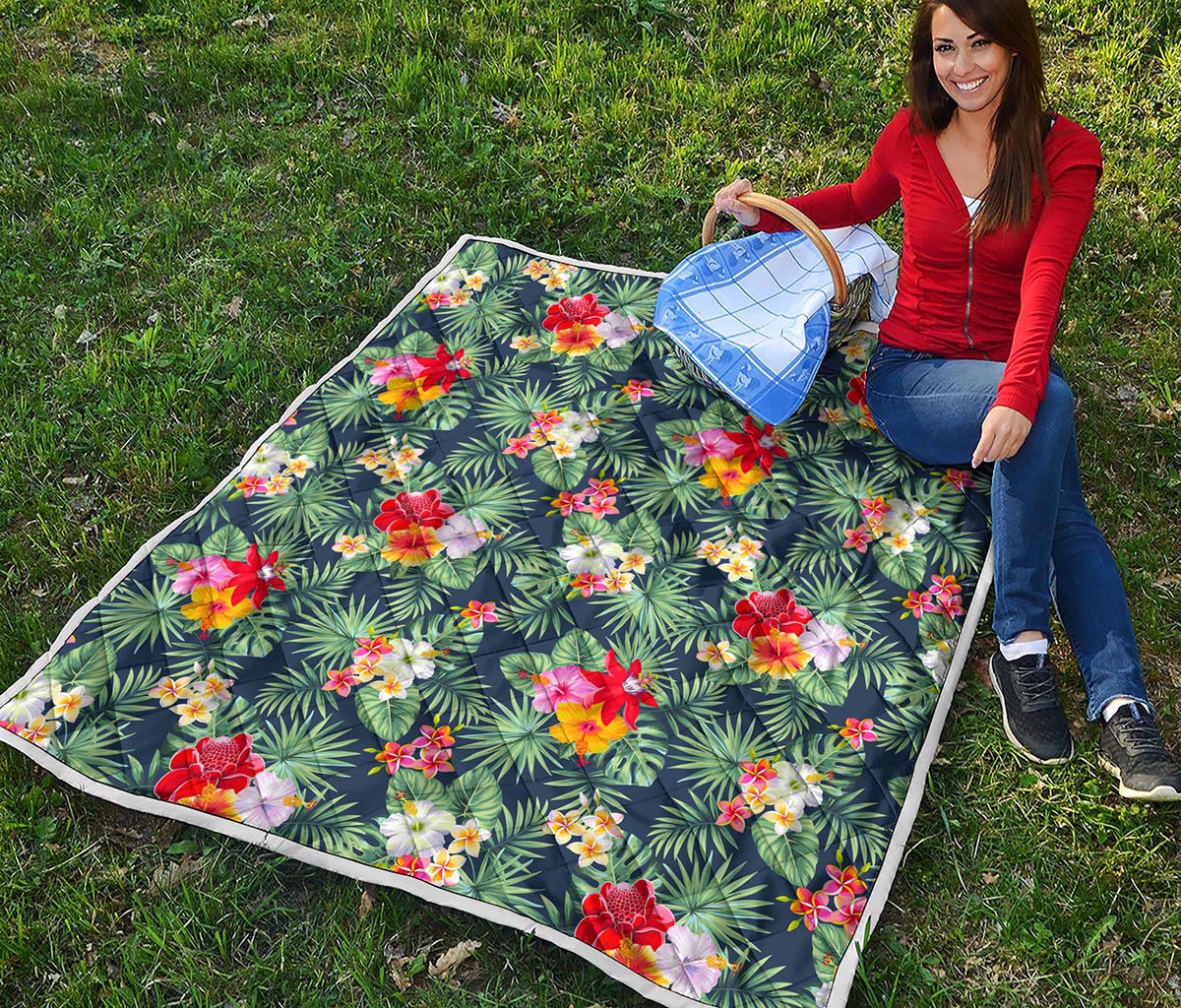 Summer Tropical Hawaii Pattern Print Quilt