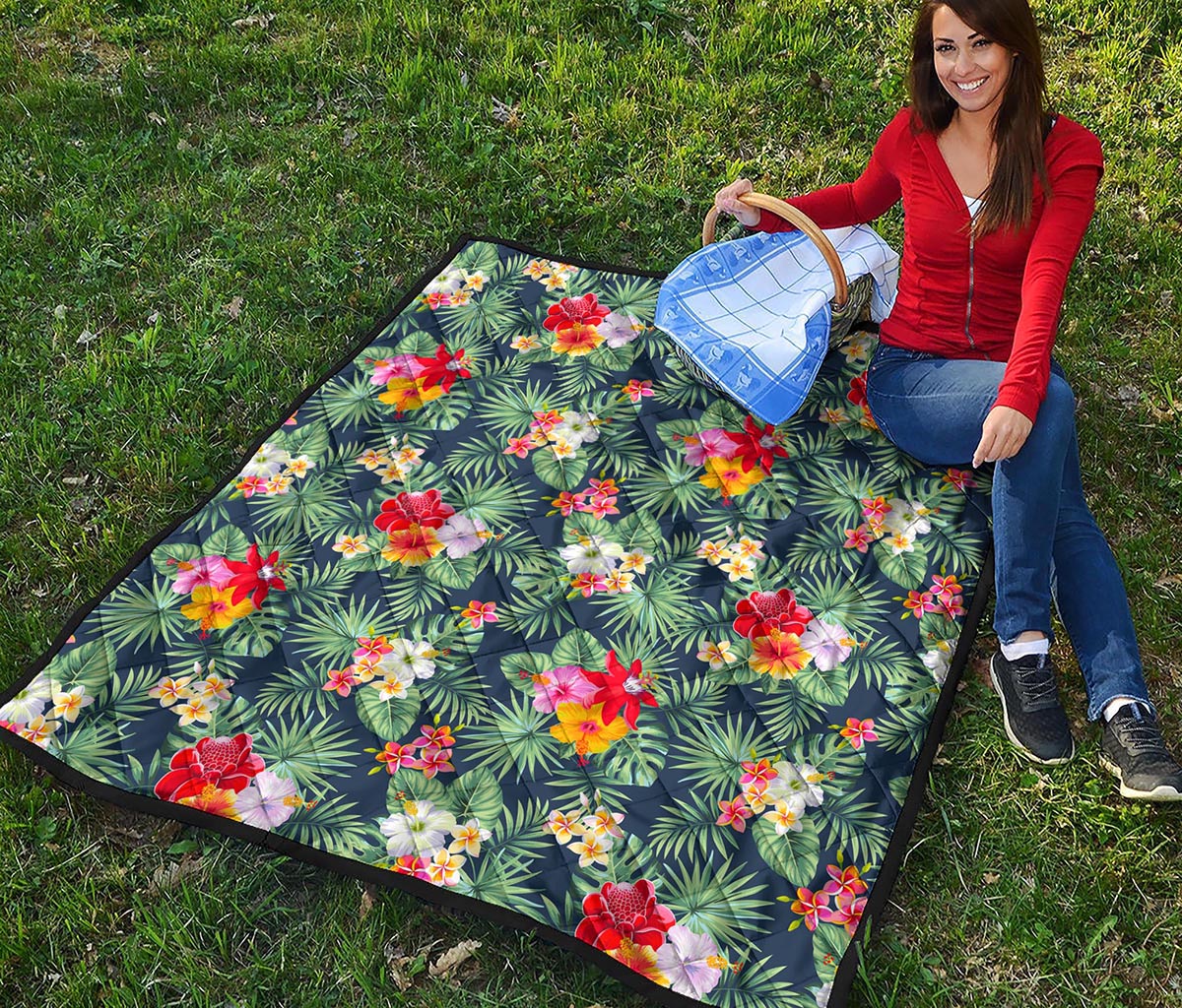 Summer Tropical Hawaii Pattern Print Quilt
