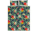 Summer Tropical Hawaii Pattern Print Quilt Bed Set