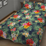 Summer Tropical Hawaii Pattern Print Quilt Bed Set