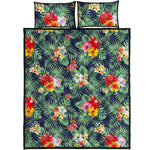 Summer Tropical Hawaii Pattern Print Quilt Bed Set