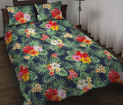 Summer Tropical Hawaii Pattern Print Quilt Bed Set