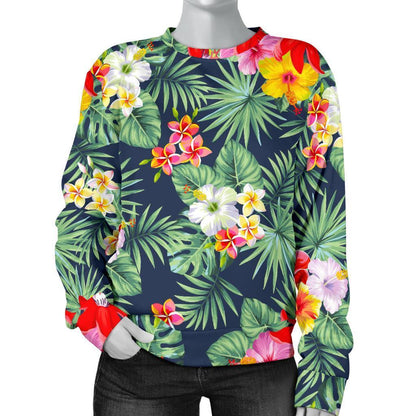 Summer Tropical Hawaii Pattern Print Women's Crewneck Sweatshirt GearFrost