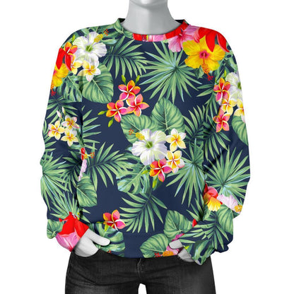 Summer Tropical Hawaii Pattern Print Women's Crewneck Sweatshirt GearFrost