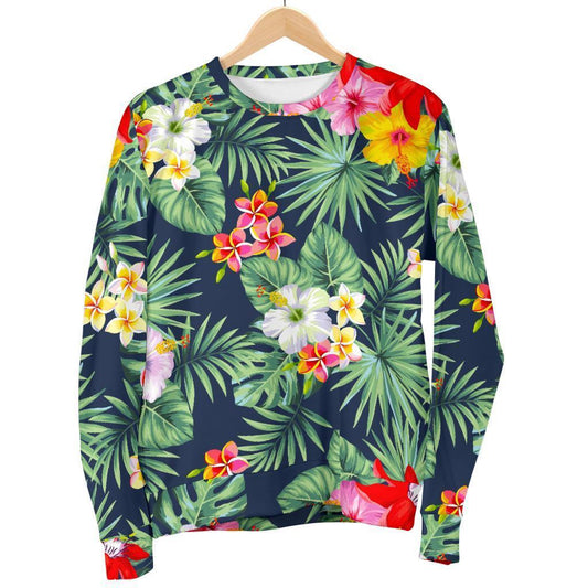 Summer Tropical Hawaii Pattern Print Women's Crewneck Sweatshirt GearFrost