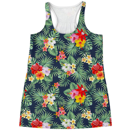 Summer Tropical Hawaii Pattern Print Women's Racerback Tank Top