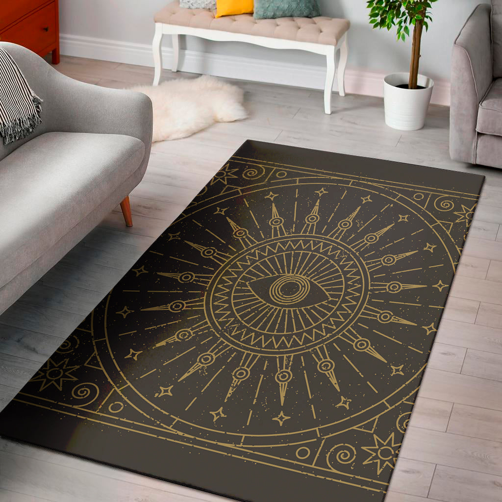 Sun All Seeing Eye Print Area Rug