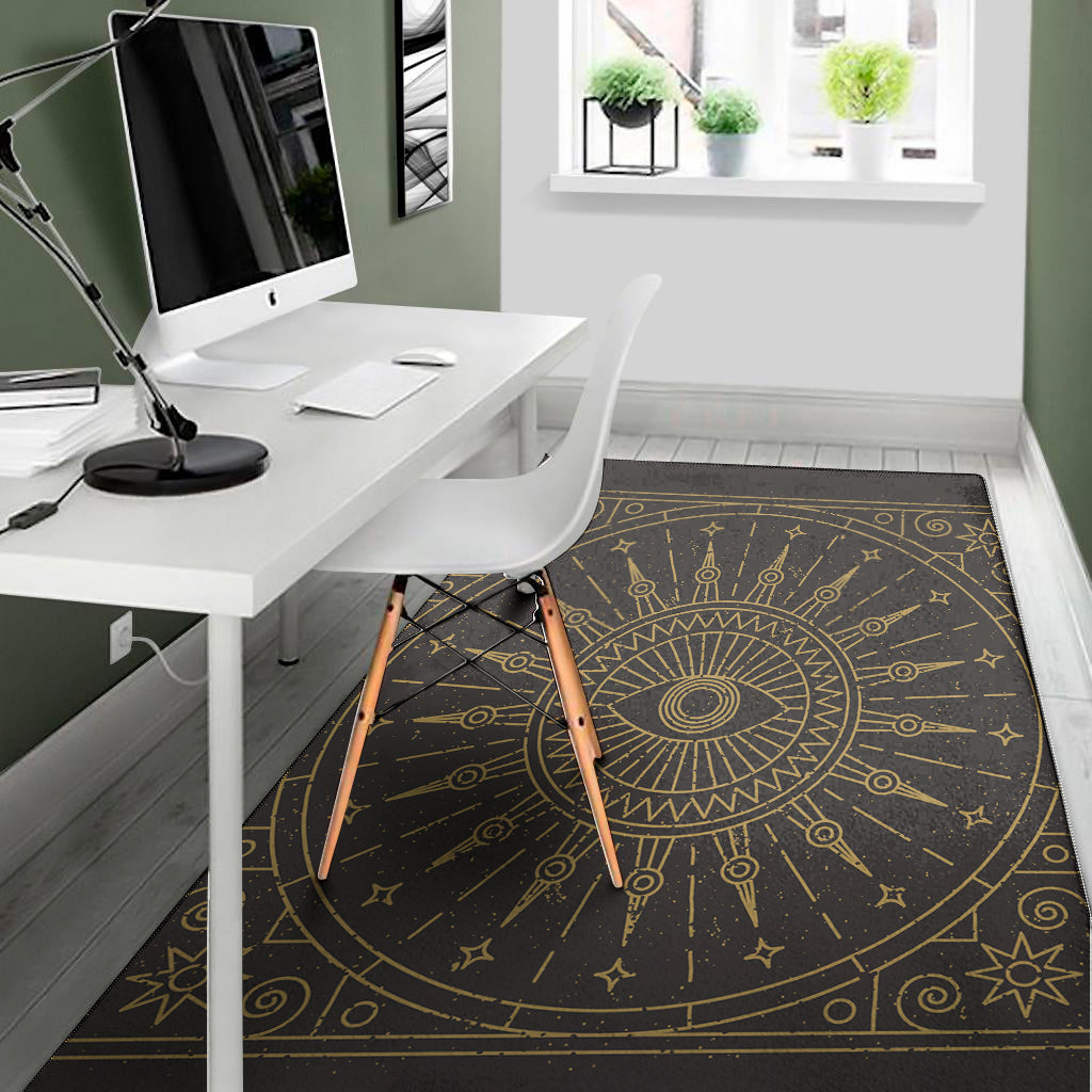 Sun All Seeing Eye Print Area Rug