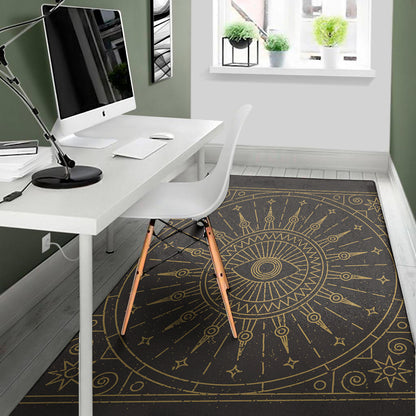 Sun All Seeing Eye Print Area Rug