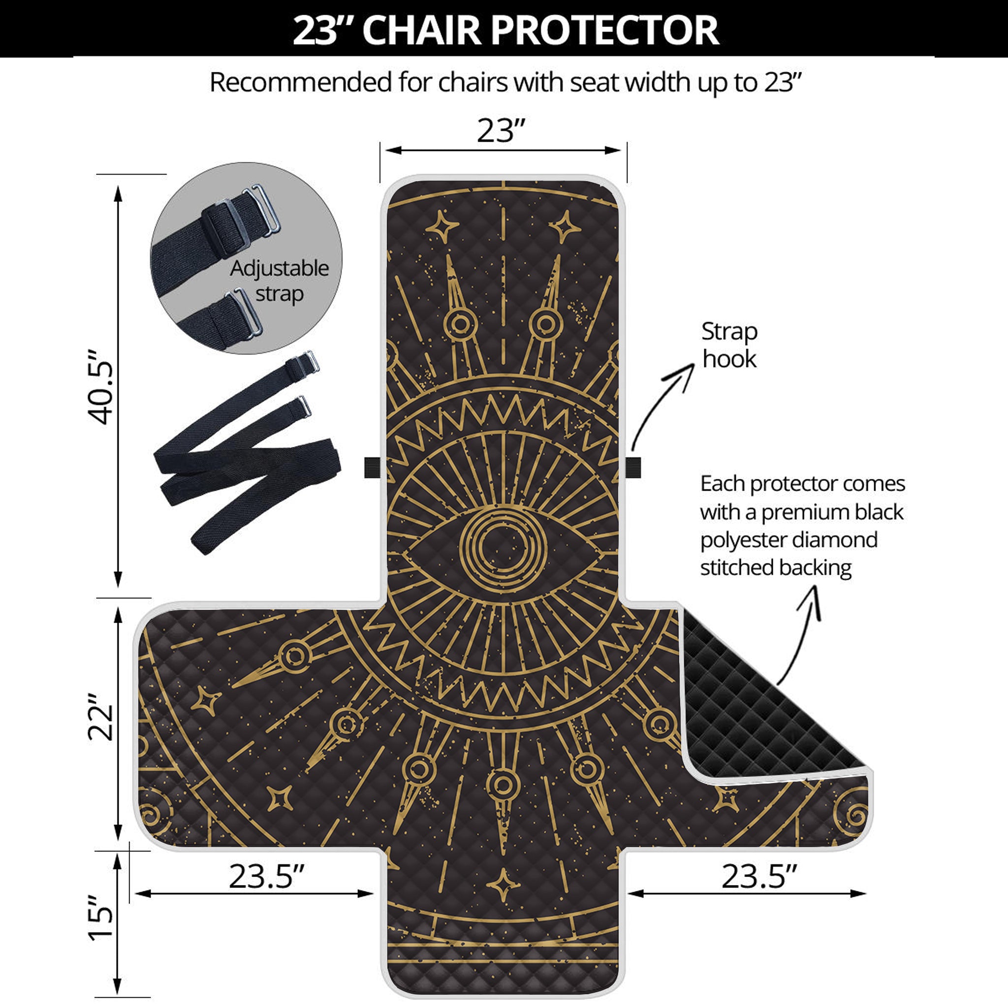 Sun All Seeing Eye Print Armchair Protector