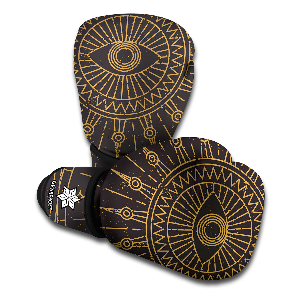 Sun All Seeing Eye Print Boxing Gloves