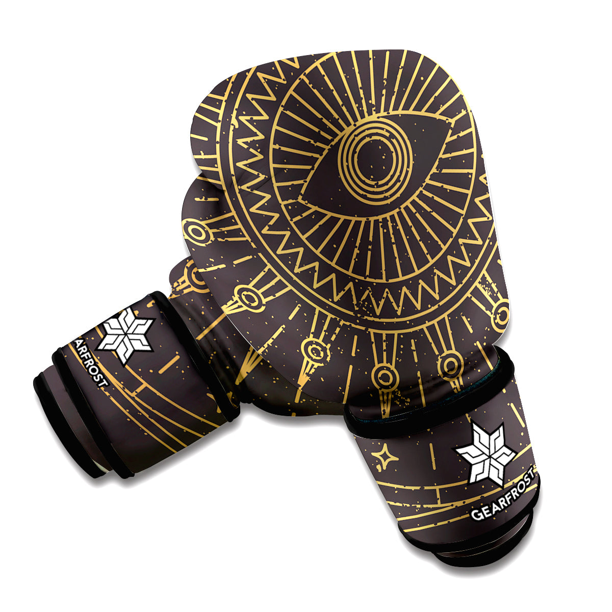 Sun All Seeing Eye Print Boxing Gloves