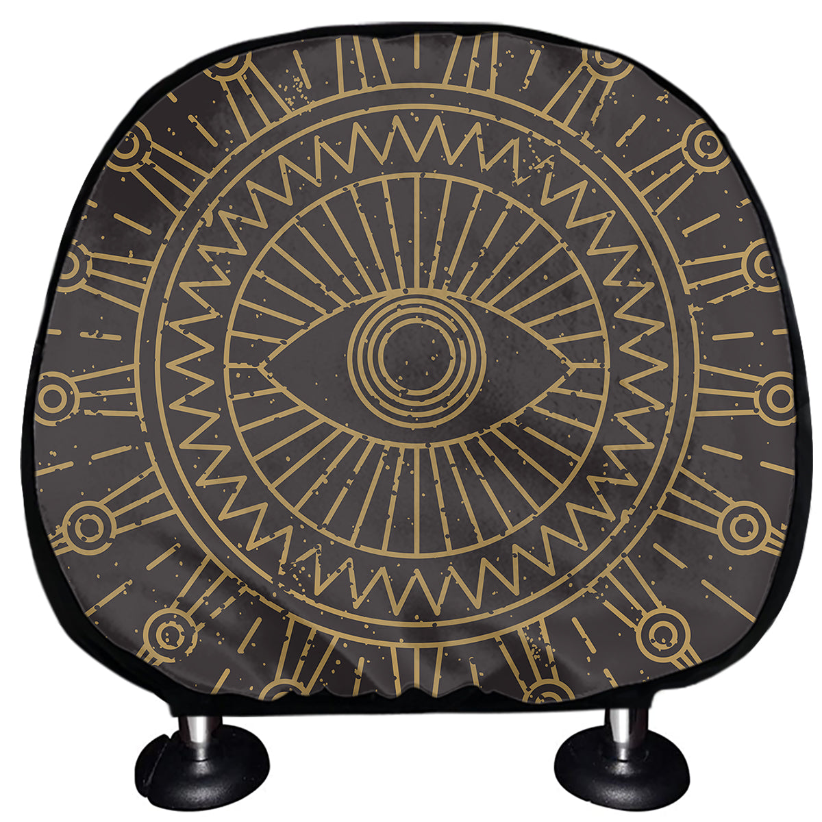 Sun All Seeing Eye Print Car Headrest Covers