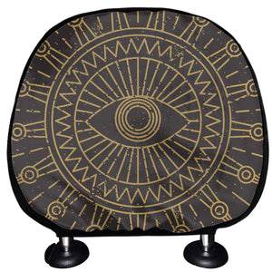 Sun All Seeing Eye Print Car Headrest Covers