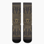 Sun All Seeing Eye Print Crew Socks