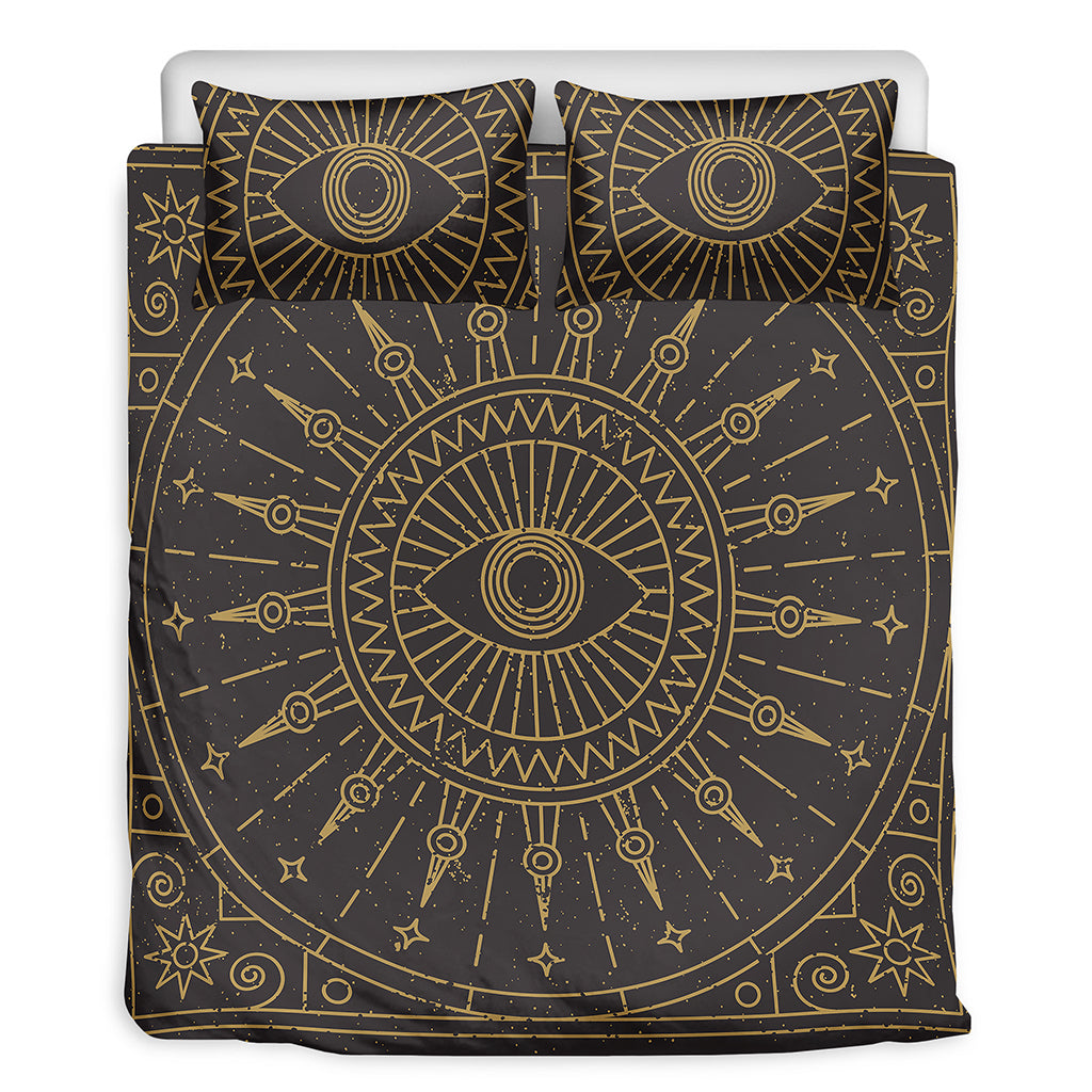 Sun All Seeing Eye Print Duvet Cover Bedding Set