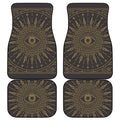 Sun All Seeing Eye Print Front and Back Car Floor Mats
