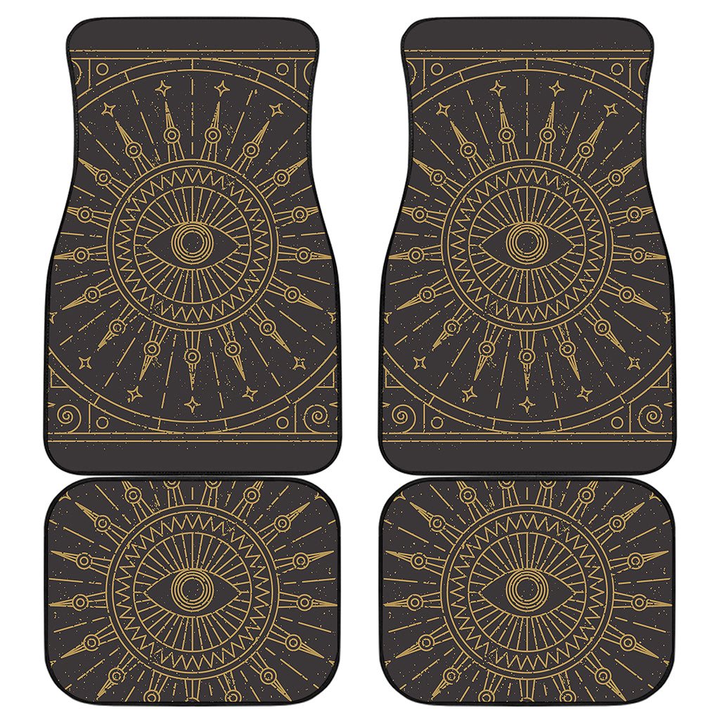 Sun All Seeing Eye Print Front and Back Car Floor Mats