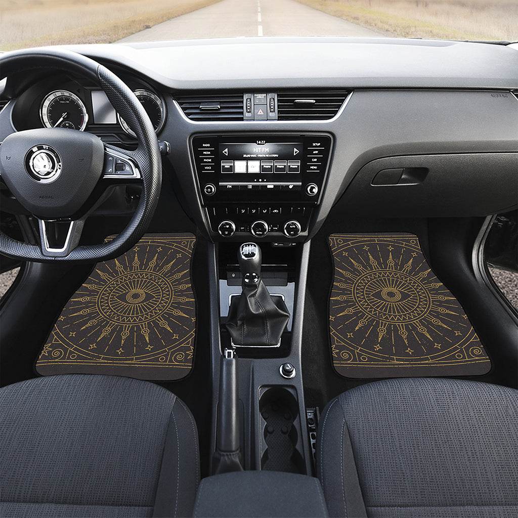 Sun All Seeing Eye Print Front and Back Car Floor Mats