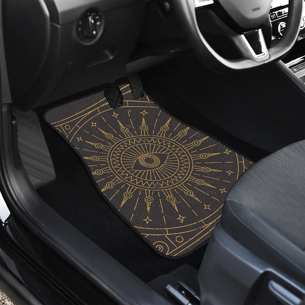 Sun All Seeing Eye Print Front and Back Car Floor Mats