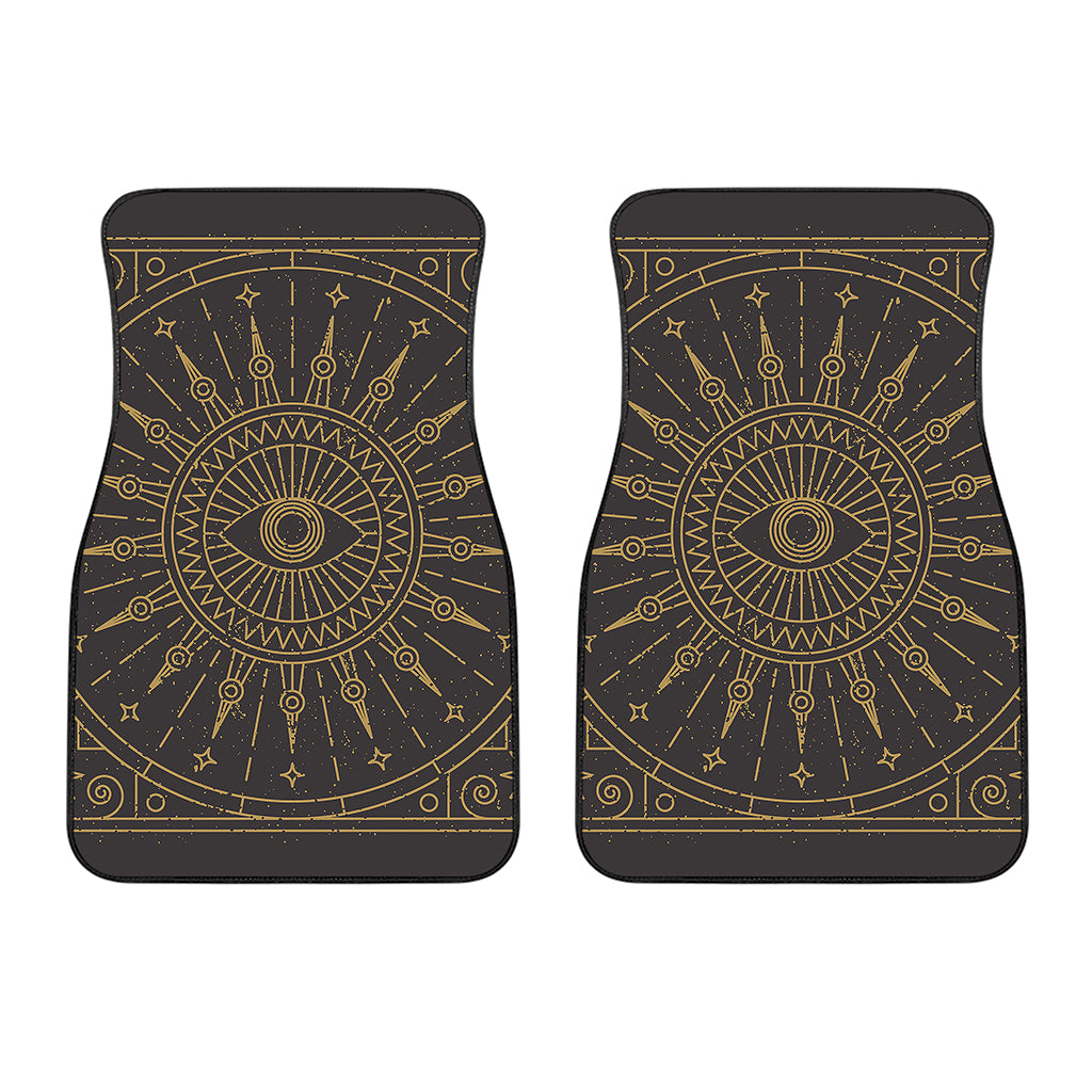 Sun All Seeing Eye Print Front Car Floor Mats
