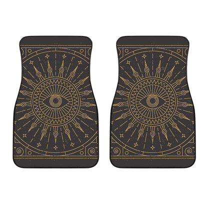 Sun All Seeing Eye Print Front Car Floor Mats