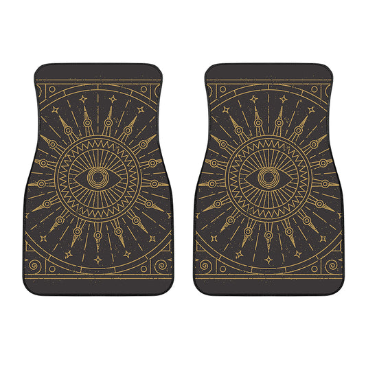 Sun All Seeing Eye Print Front Car Floor Mats