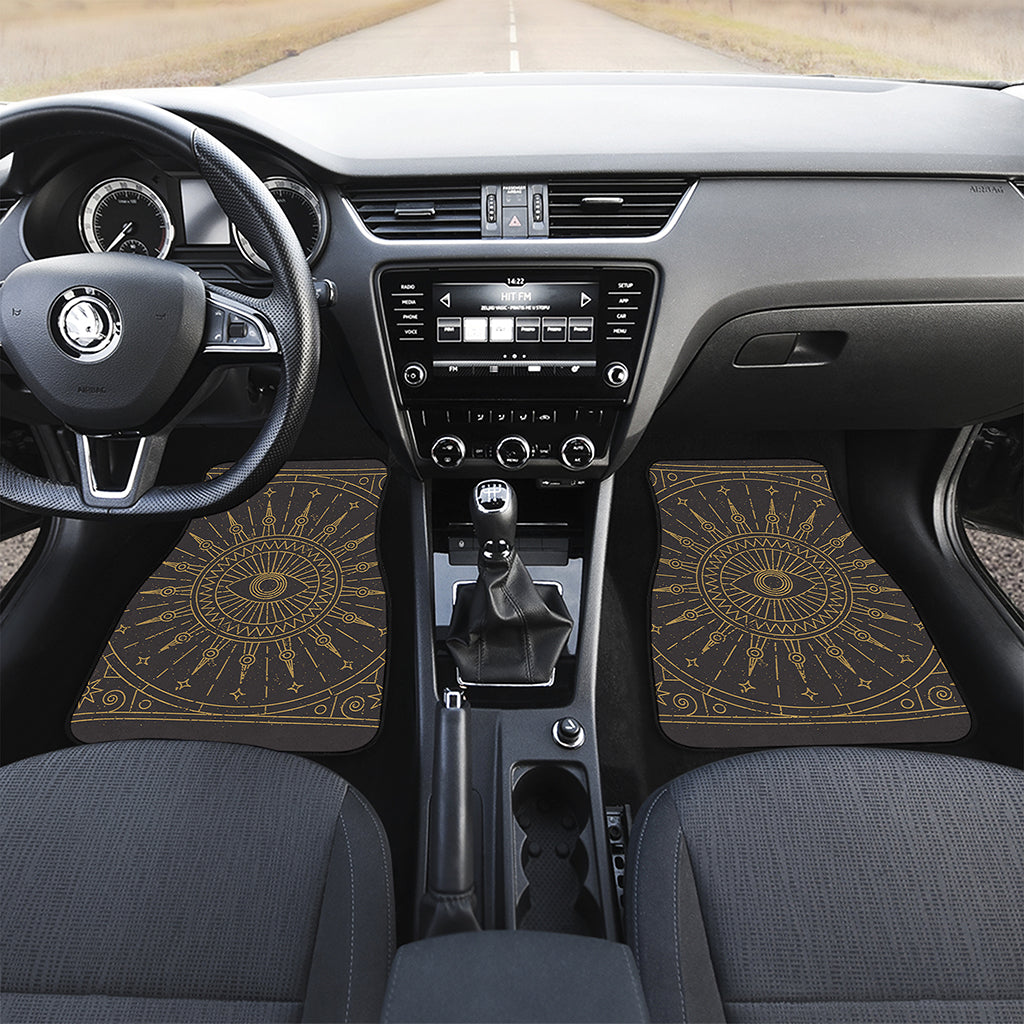 Sun All Seeing Eye Print Front Car Floor Mats