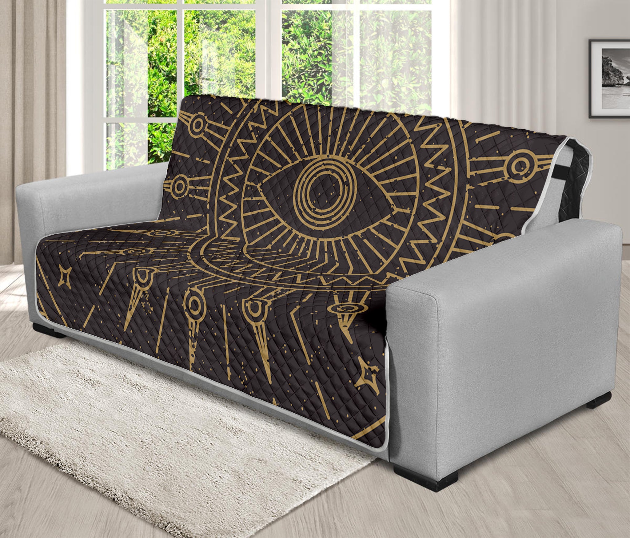 Sun All Seeing Eye Print Futon Protector