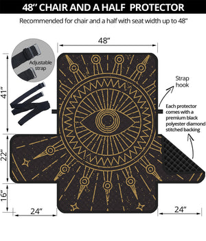 Sun All Seeing Eye Print Half Sofa Protector