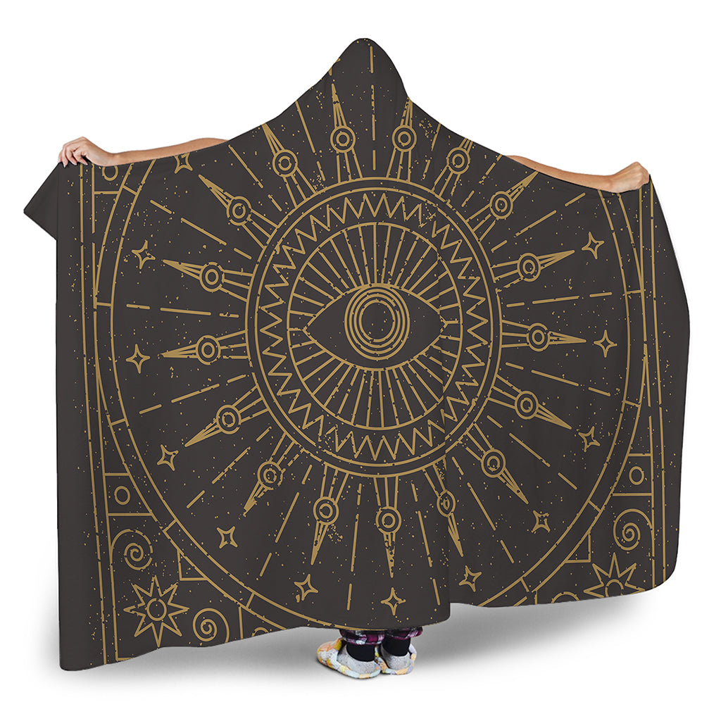 Sun All Seeing Eye Print Hooded Blanket