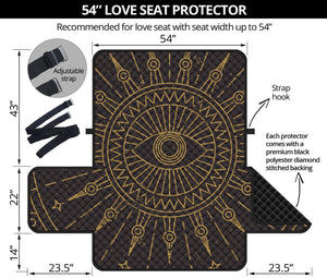 Sun All Seeing Eye Print Loveseat Protector