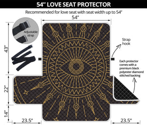 Sun All Seeing Eye Print Loveseat Protector