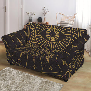 Sun All Seeing Eye Print Loveseat Slipcover