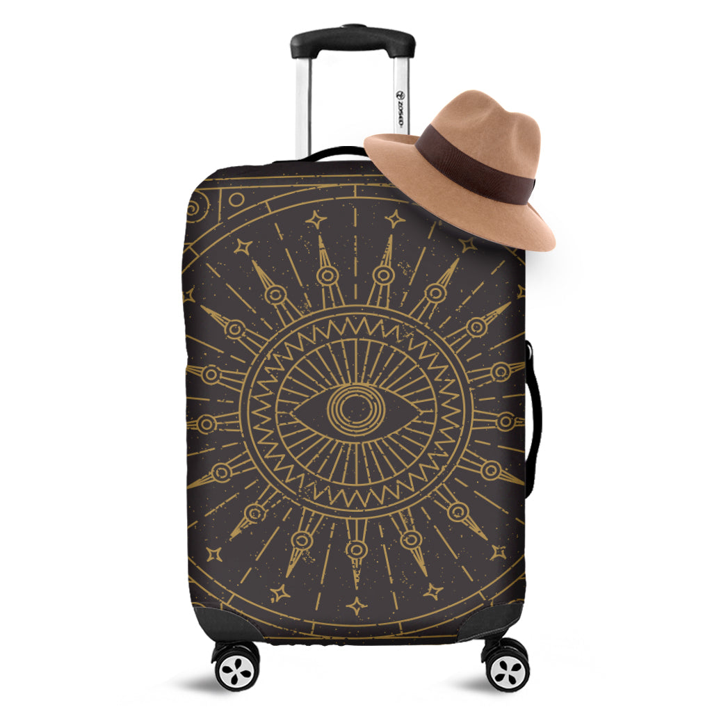 Sun All Seeing Eye Print Luggage Cover