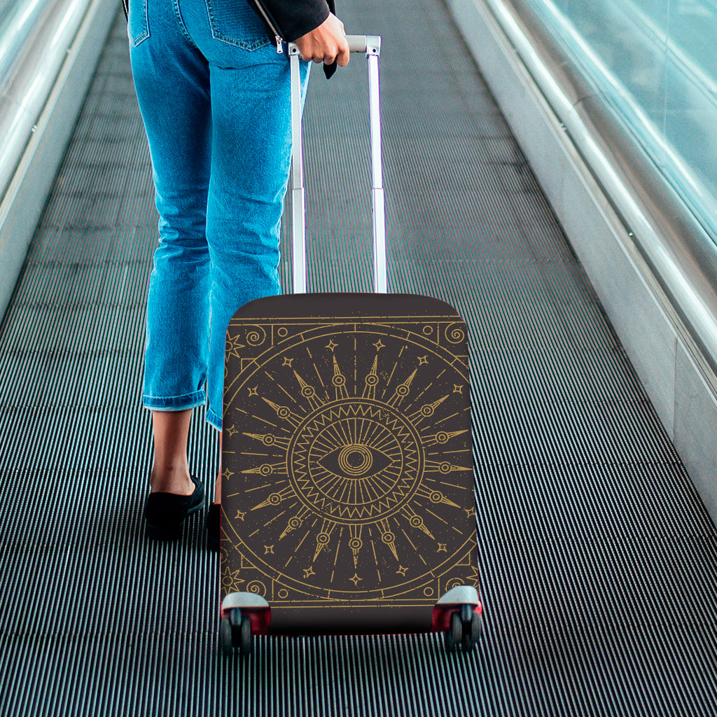 Sun All Seeing Eye Print Luggage Cover