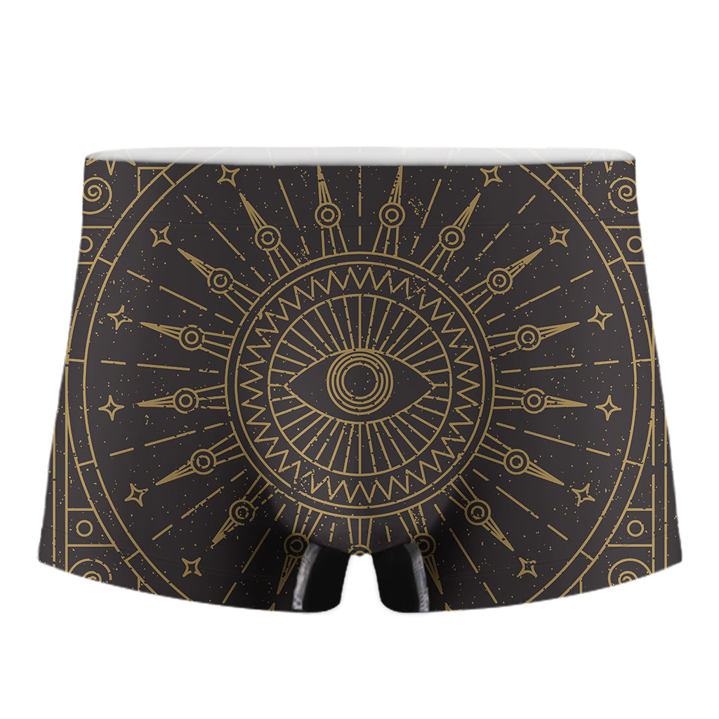 Sun All Seeing Eye Print Men's Boxer Briefs