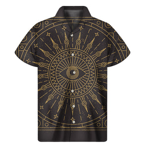 Sun All Seeing Eye Print Men's Short Sleeve Shirt